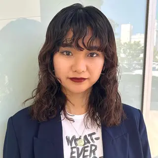 パーマ 艶カラー/レイヤー /メンズ/マツエクのヘアスタイル
