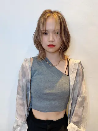 ミディアム 岐阜1番韓国ヘア/ 星羅/23°のヘアスタイル