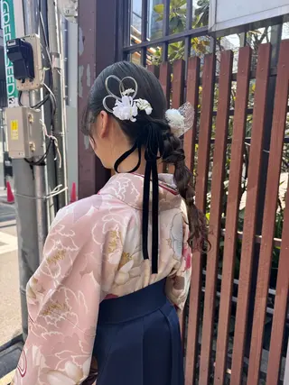 セミロング ヘアアレンジ 🎗️【ヘアセット 美眉】吉川玲🎗️のヘアスタイル
