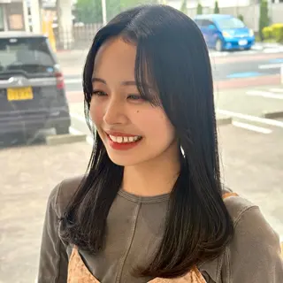 セミロング ブリーチなしwカラー メンズパーマ新居見のヘアスタイル