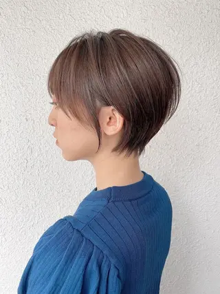 ショート カラー ✨コテ巻き風パーマ ✨川合佑哉のヘアスタイル