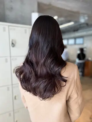 セミロング カラー ムツキ/品のある 艶カラー/縮毛矯正のヘアスタイル