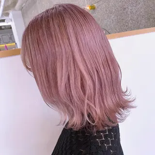 ミディアム カラー Lull1人美容室 バレイヤージュのヘアスタイル