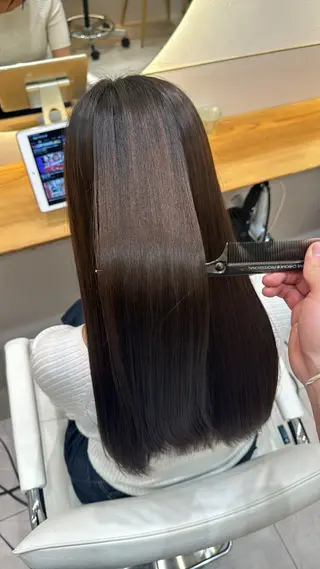 ロング カラー パーマ 絶対垢抜けレイヤー/ 透明感カラーリョウヤのヘアスタイル