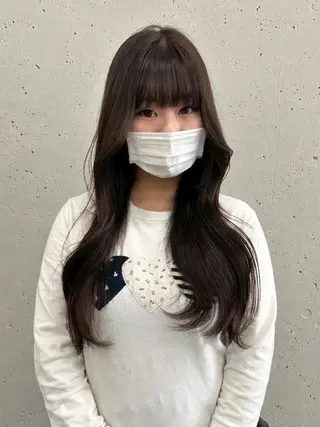 カラー セミロング 透明感、柔らかカラー ♡トレンドカラー♡のヘアスタイル