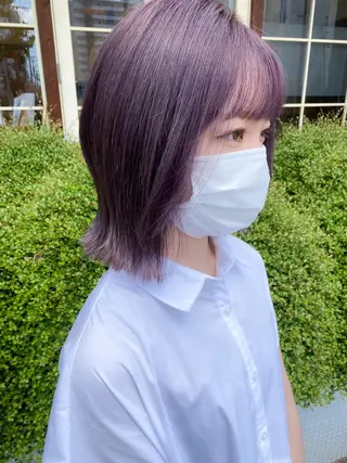 ミディアム カラー ハイトーンカラー🌈 メンズパーマ鈴木康平のヘアスタイル