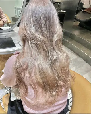 カラー ブリーチなし 透明感カラー/艶髪のヘアスタイル