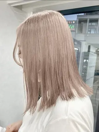 ミディアム ハイトーンイヤ リングカラー清水隆央のヘアスタイル