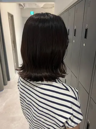ミディアム カラー 暗髪カラー🫐パーマ おくだりんかのヘアスタイル