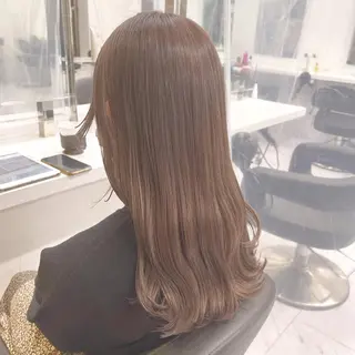 セミロング パーマ ヘアアレンジ メンズ キッズ マツエク・マツパ アイブロウ 韓国風ベージュ🤎 赤みなし🌿横浜🤎のヘアスタイル