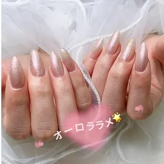 ネイル リボン、ガーリー パーツ放題専門店のネイルデザイン