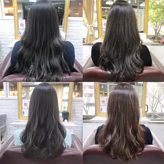 セミロング カラー 前地 麻衣のヘアスタイル