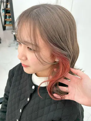 セミロング カラー 🤡暖色レイヤー 🤡みさきのヘアスタイル