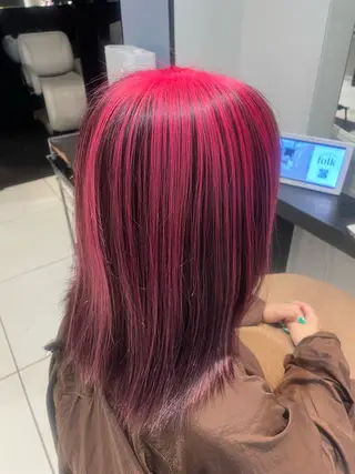 セミロング カラー 💞暖色カラー 💞risaのヘアスタイル