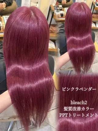 ロング カラー 肌に馴染むハイトーン /ミルクティーカラーのヘアスタイル