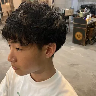 ショート カラー パーマ メンズ 高評価/パーマ平塚 章悟【tetsu】のヘアスタイル