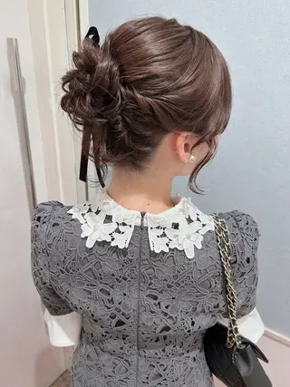 セミロング ヘアアレンジ セットサロン      ラフテル所属・大阪/ヘアアレンジ /似合わせset💐のヘアスタイル