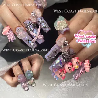 ネイル リボン、ガーリー パーツ放題専門店のネイルデザイン