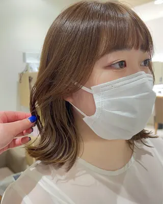 ミディアム カラー ボブ/ 似合わせ🥀原ちひろのヘアスタイル