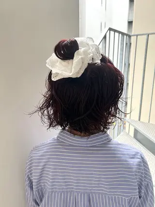 ショート カラー パーマ 髙林 優衣のヘアスタイル