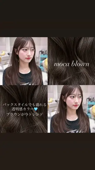 セミロング 赤み消し透明感カラー 似合わせ前髪柴田礼空のヘアスタイル
