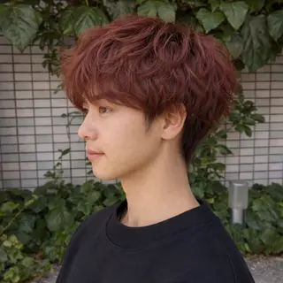 ミディアム カラー 山本 陸央のヘアスタイル