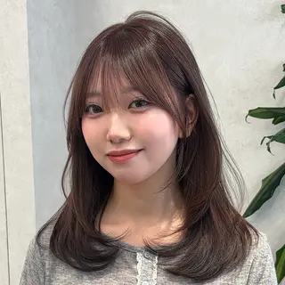 ミディアム 結べるレイヤーカット /カラー/あさかのヘアスタイル