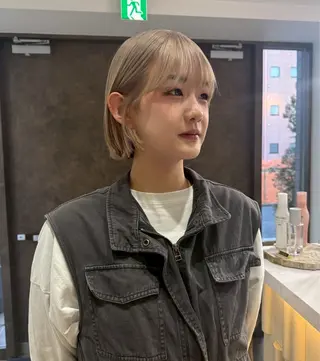 ショート カラー 縮毛矯正／韓国ヘア AO俊介🌐のヘアスタイル