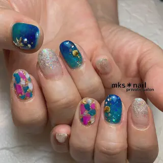 ネイル mks＊nail //  枚方長尾のネイルデザイン