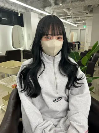 ロング カラー 新宿/韓国ヘア/ 髪質改善ストレートのヘアスタイル