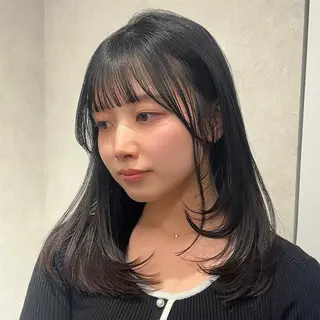 ミディアム 結べるレイヤーカット /カラー/あさかのヘアスタイル