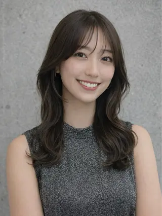ミディアム 恵比寿韓国レイヤー× 艶透明感カラー大場のヘアスタイル