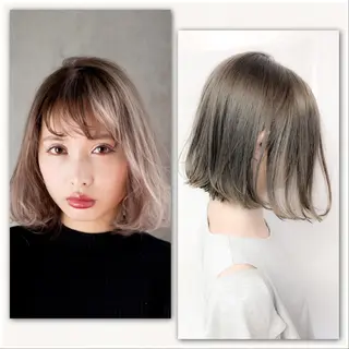 ミディアム カラー 髪質改善、縮毛矯正 店長浅野太郎のヘアスタイル