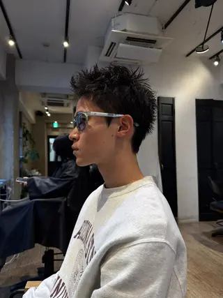 ショート パーマ メンズ メンズショート/ピン パーマ/新宿/フウガのヘアスタイル