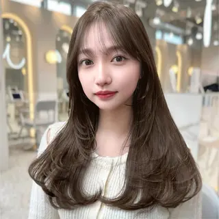 セミロング 新宿/韓国風レイヤー 髪質改善/渋谷直樹のヘアスタイル