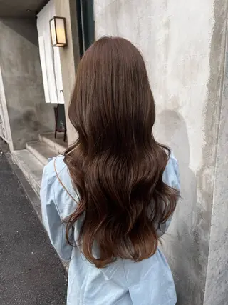 ロング カラー 赤み消し透明感カラー オオヤマのヘアスタイル