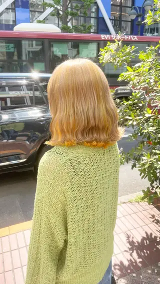 ミディアム カラー ゆう🫧 透明感/ハイトーンのヘアスタイル