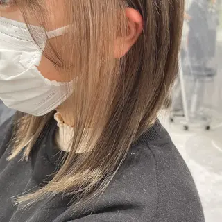 ミディアム 🤍💕ブリーチカラ ーAyaka💕🤍のヘアスタイル