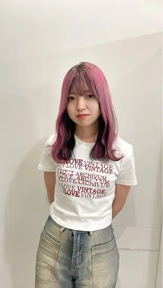 ミディアム カラー レイヤー/ウルフ/ ハッシュカット/そらのヘアスタイル