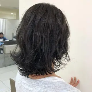 ミディアム カラー 【髪質改善】 梅田　聡のヘアスタイル