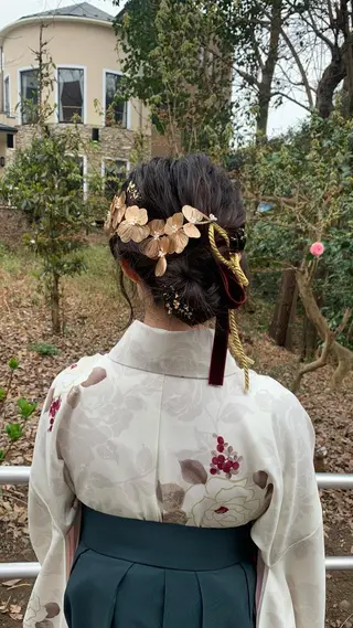 ヘアアレンジ ショート🌼パーマ 本間正子のヘアスタイル