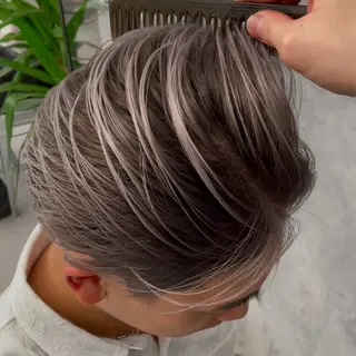 ミディアム カラー パーマ ヘアアレンジ メンズ メンズバレイヤージュ 🌫ハイライトのヘアスタイル