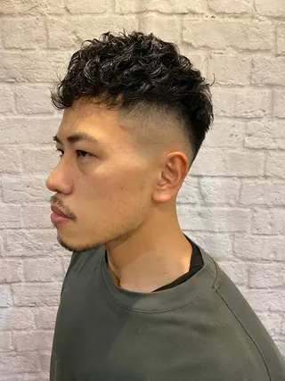 ショート カラー パーマ ヘアアレンジ メンズ 💈メンズ特化 副店長松浦一聖💈のヘアスタイル