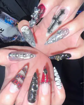 ネイル BANSA ˖ ࣪⊹ 大阪 個性派 派手のネイルデザイン