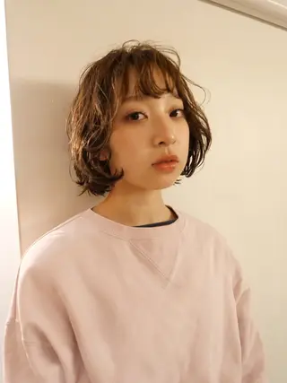 ショート カラー パーマ 🌿ボブ パーマ高橋啓太🌿のヘアスタイル