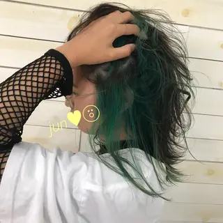 ロング カラー ヘアアレンジ インナーカラー /ヘアメ じゅんのヘアスタイル