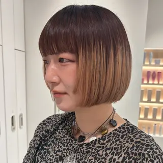 ミディアム saki‪🌱‬♡ /ボブ/透明感カラーのヘアスタイル