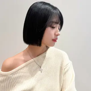 ミディアム 🇰🇷韓国ボブ/ 縮毛矯正🇰🇷愛誠のヘアスタイル