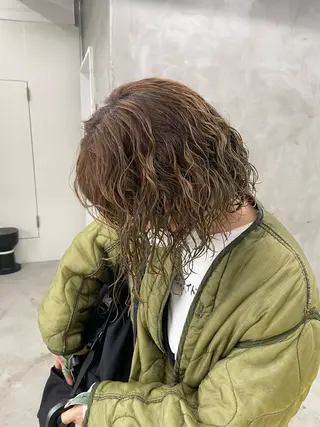 ミディアム カラー パーマ ヘアアレンジ メンズ ハイトーン/レイヤー 🌸さくらのヘアスタイル