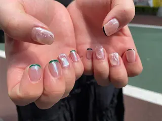 ネイル はばすみれ🎀ﾈｲﾙ 光ﾌｪｲｼｬﾙ ﾍｱのネイルデザイン